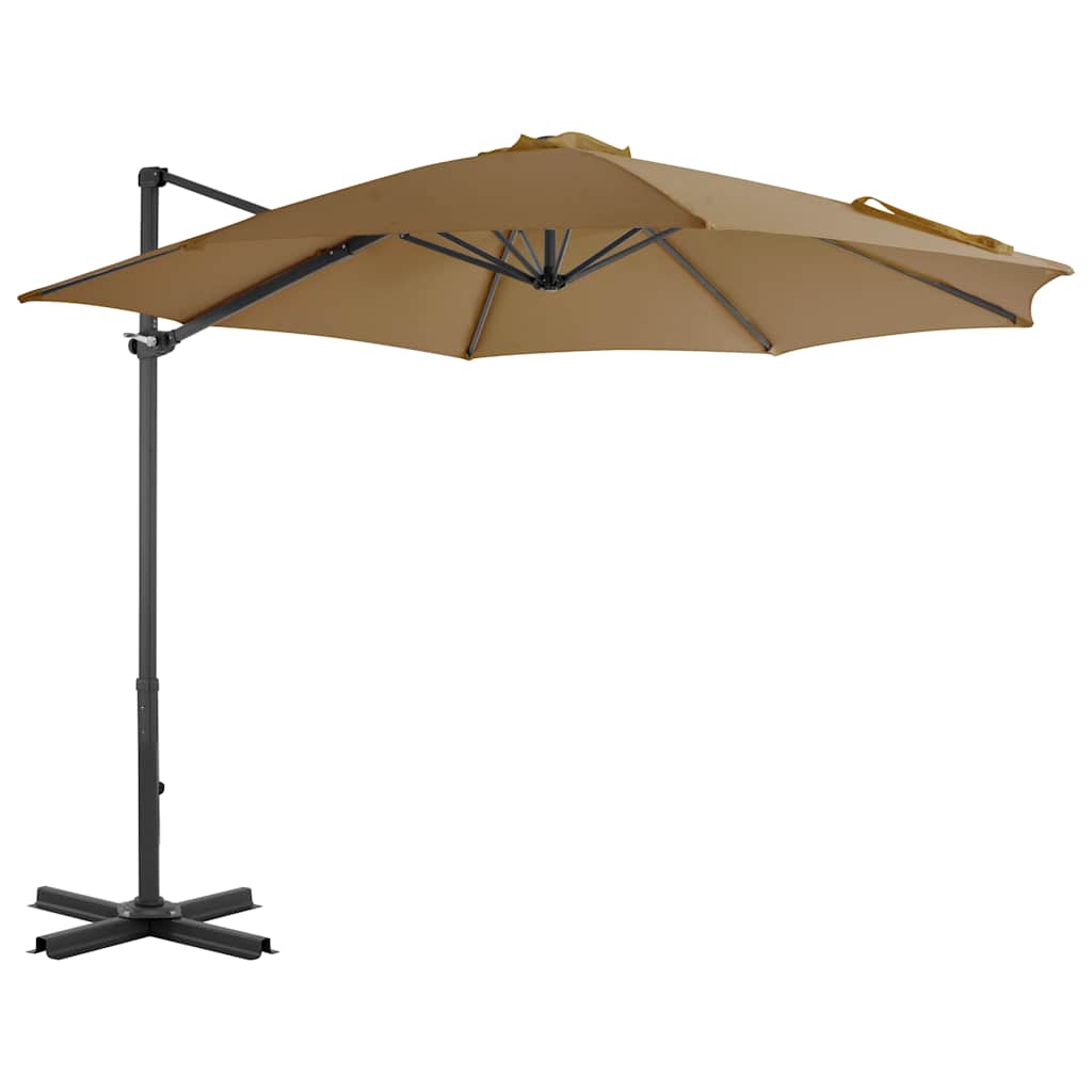 Vidaxl Parasol flottant avec poteau en aluminium 300 cm taupe