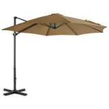 Vidaxl Parasol flottant avec poteau en aluminium 300 cm taupe