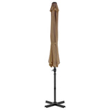 Vidaxl Parasol flottant avec poteau en aluminium 300 cm taupe