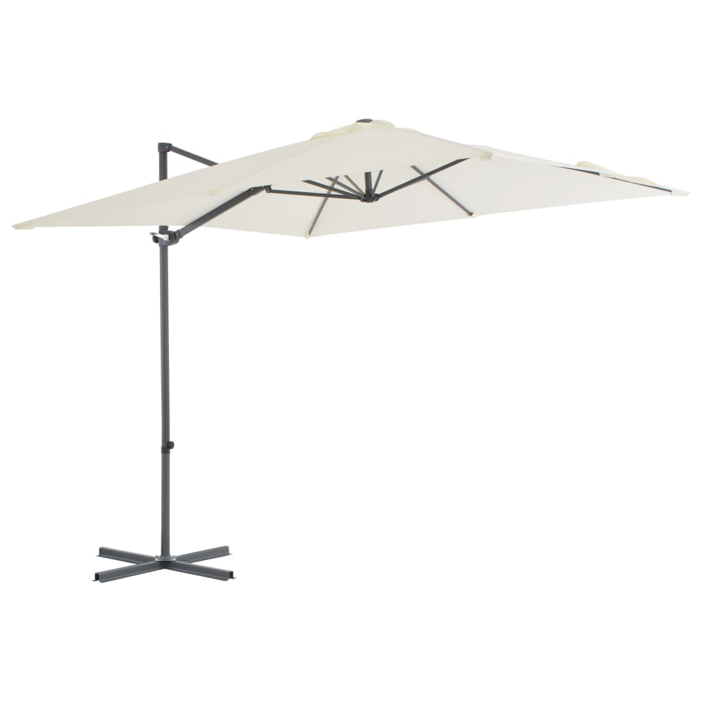 Vidaxl zweefparasol met stalen paal 250x250 cm zandkleurig