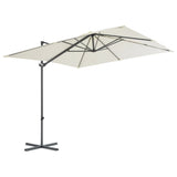 Vidaxl zweefparasol met stalen paal 250x250 cm zandkleurig