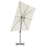 Vidaxl zweefparasol met stalen paal 250x250 cm zandkleurig