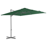 Parasol flotante Vidaxl con poste de acero 250x250 cm verde