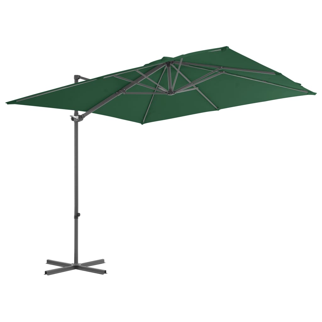 Parasol flotante Vidaxl con poste de acero 250x250 cm verde