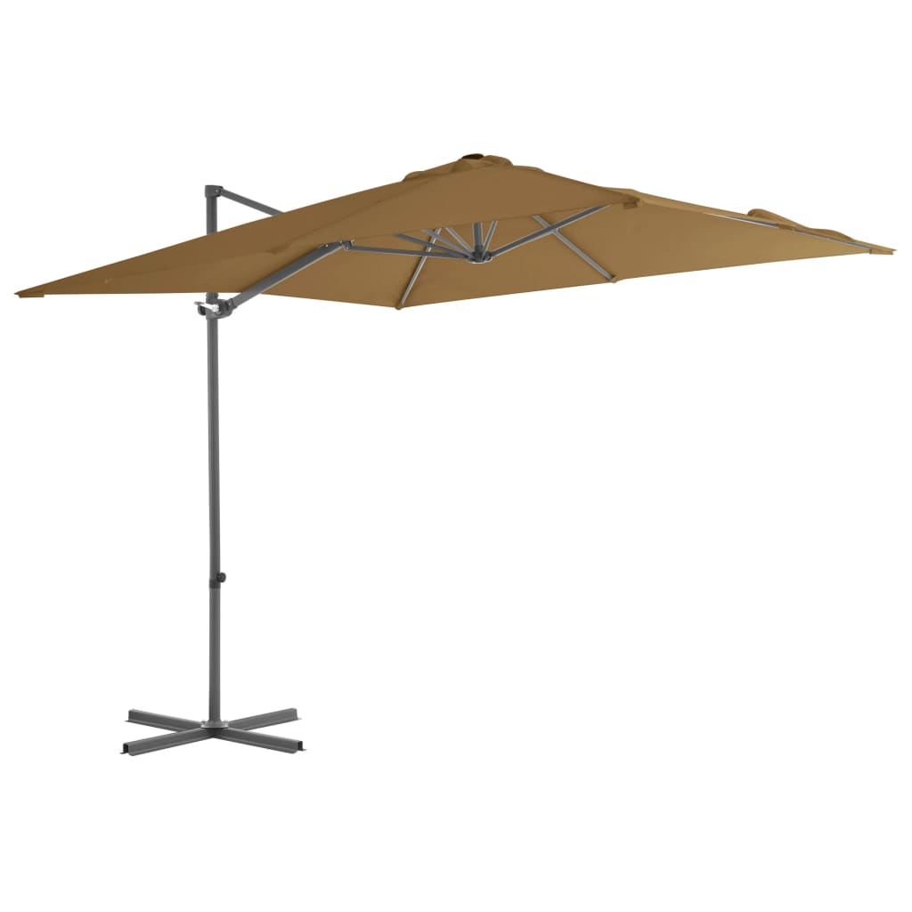 Vidaxl Floating parasol with steel pole 250x250 cm Taupe