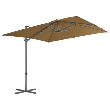 Vidaxl zweefparasol met stalen paal 250x250 cm taupe