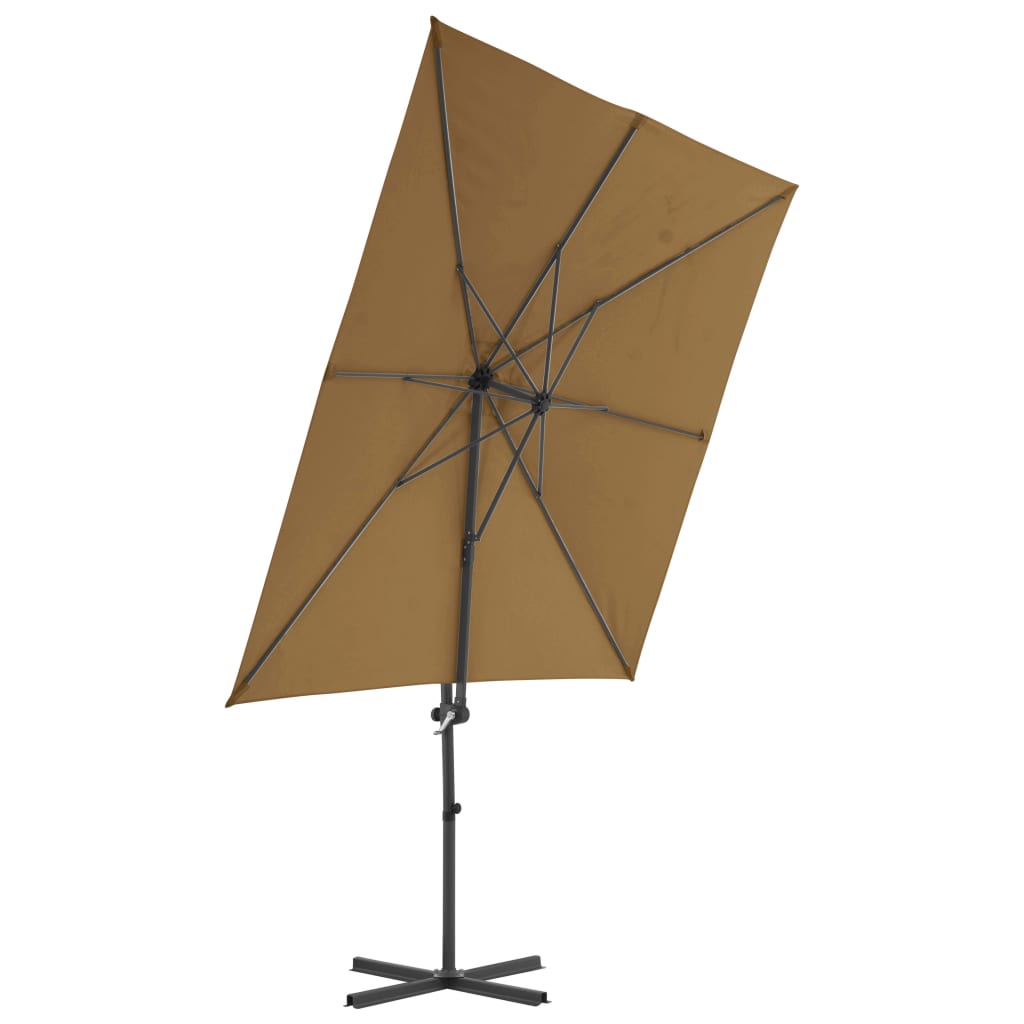 Vidaxl Floating parasol with steel pole 250x250 cm Taupe