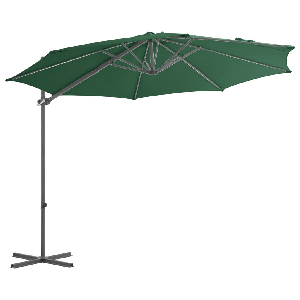 Vidaxl Floating parasol with steel pole 300 cm green