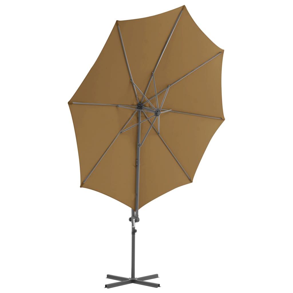 Vidaxl Floating parasol with steel pole 300 cm Taupe