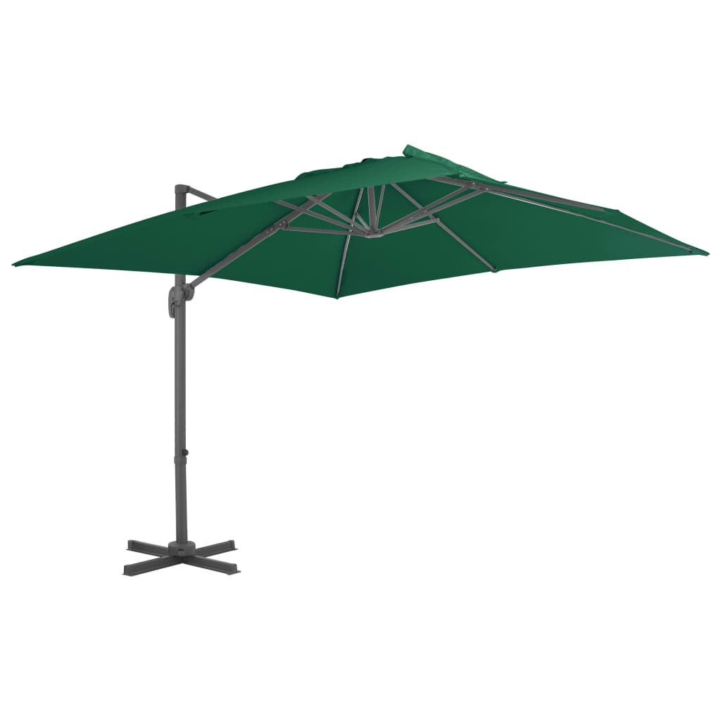 Vidaxl Parasol flottant avec poteau en aluminium 300x300 cm vert