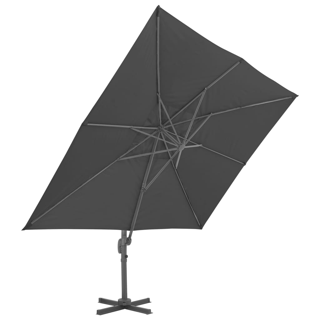 Vidaxl zweefparasol met aluminium paal 400x300 cm antracietkleurig