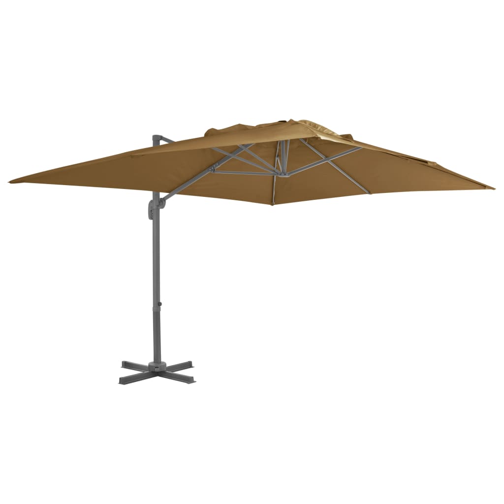 Vidaxl zweefparasol met aluminium paal 400x300 cm taupe