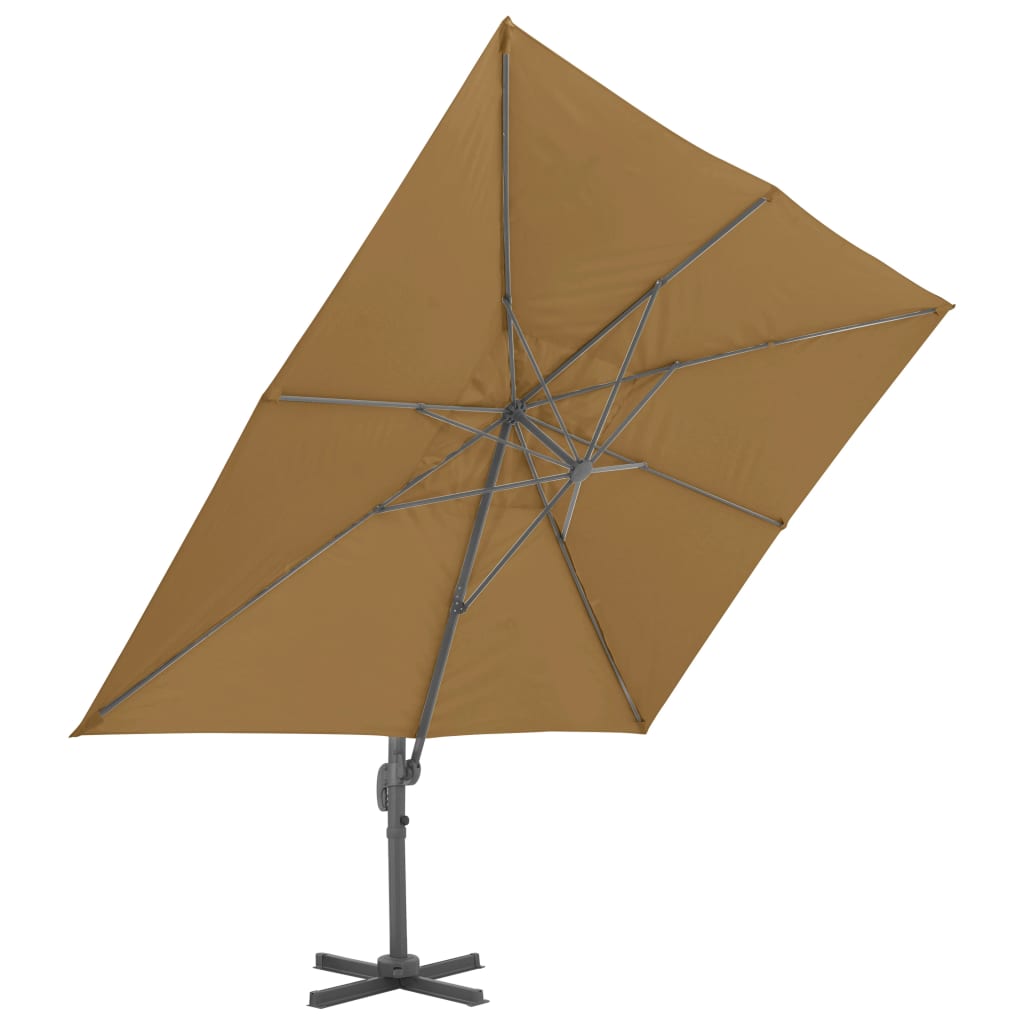 Vidaxl zweefparasol met aluminium paal 400x300 cm taupe