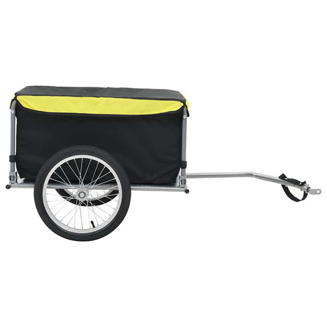 Vidaxl Bicycle Trailer 65 kg noir et jaune