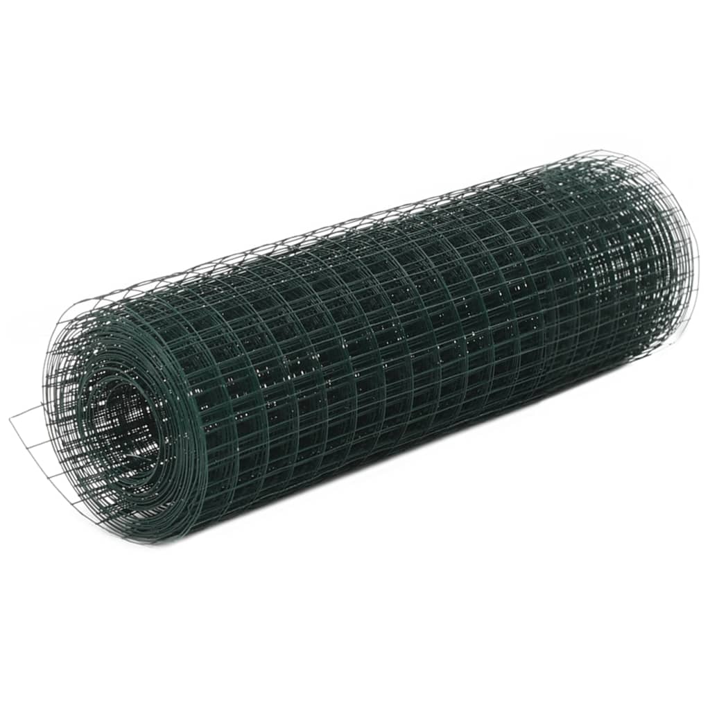 Vidaxl Poulet Fil 10x0,5 m en acier avec revêtement en PVC vert