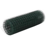 VidaXL grillage à poules 10x0,5 m acier avec revêtement PVC vert