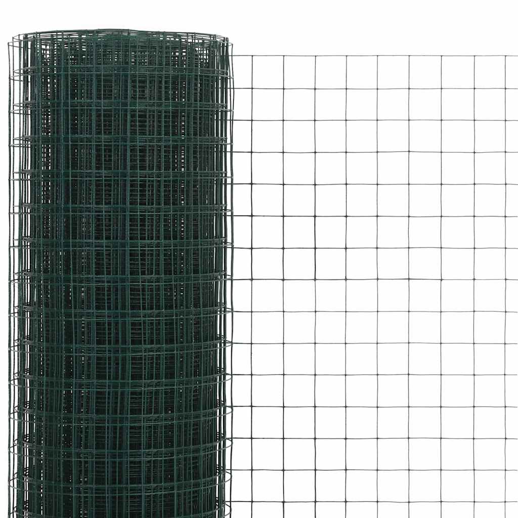 VidaXL grillage à poules 10x0,5 m acier avec revêtement PVC vert