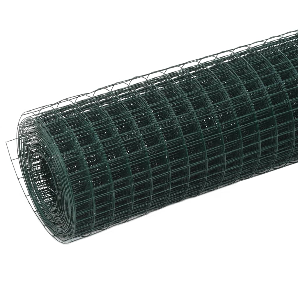 Vidaxl chicken wire 25x1.5 m steel with PVC coating green