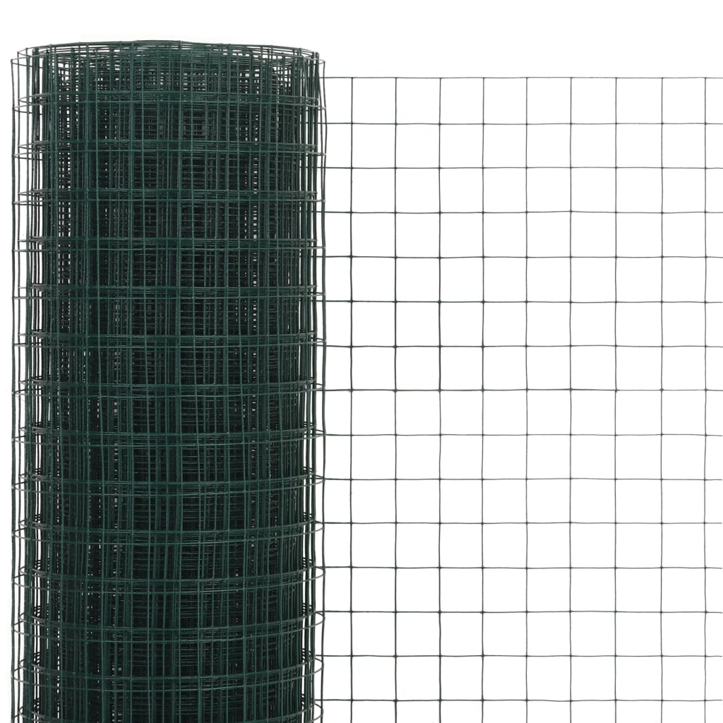 Vidaxl chicken wire 25x1.5 m steel with PVC coating green