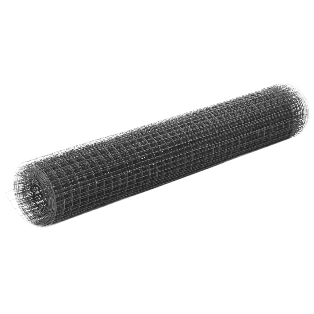 VidaXL grillage 25x1 m acier avec revêtement PVC gris