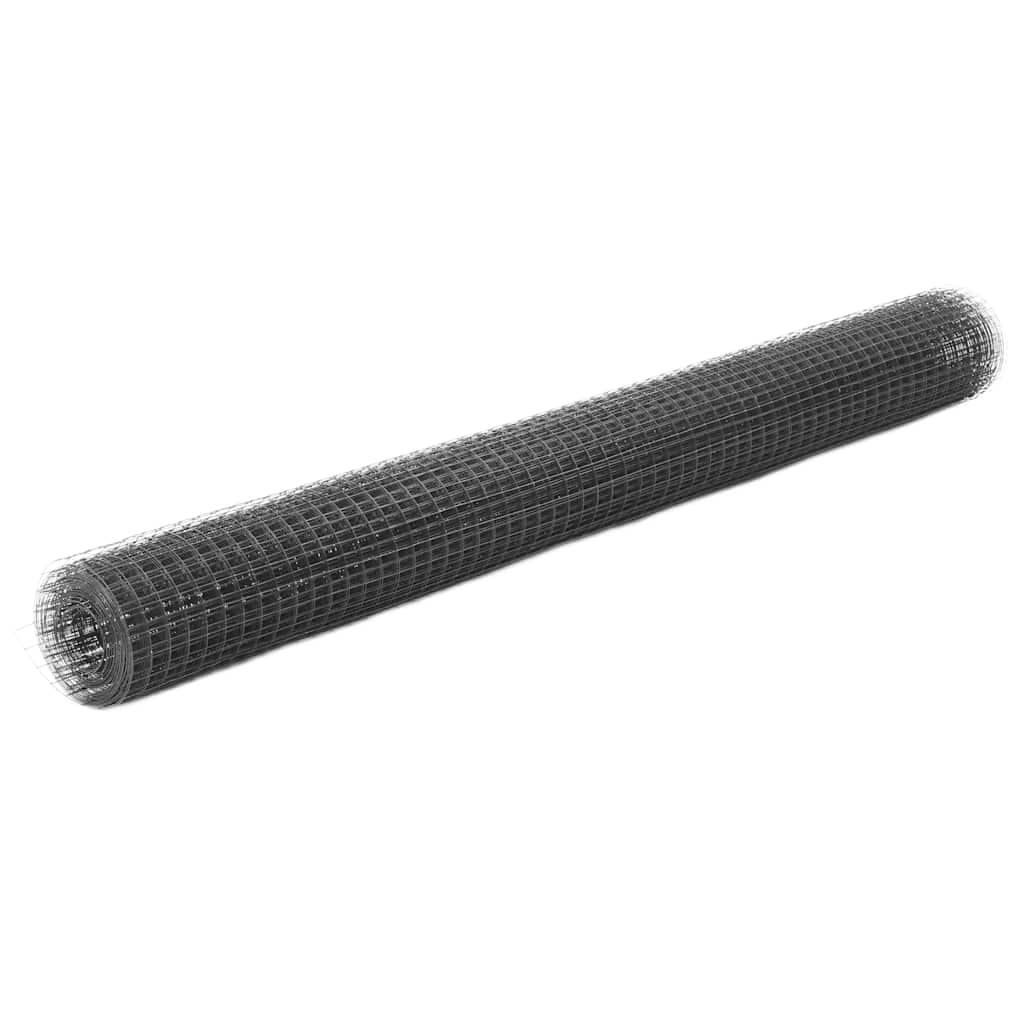 Vidaxxl grillage 25x1,5 m acier avec revêtement PVC gris