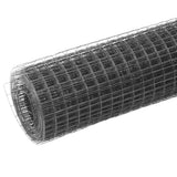 Vidaxxl grillage 25x1,5 m acier avec revêtement PVC gris