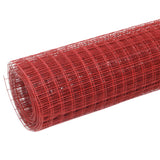 Vidaxx grillage 25x0,5 m acier avec revêtement PVC rouge