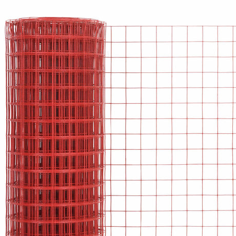 Vidaxl Poulet Fil 25x0,5 m en acier avec revêtement en PVC rouge