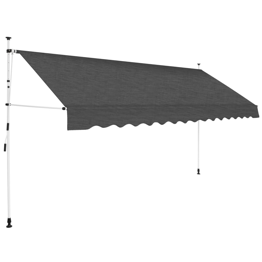 Vidaxl luifel extensible manuellement 400 cm anthracite