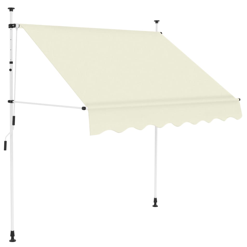 Vidaxl Luifel erstreckt sich manuell 150 cm Creme