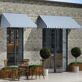 Vidaxl Luifel 400x120 cm bleu et blanc