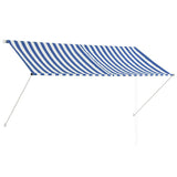 Vidaxl luifel extensible 250x150 cm bleu et blanc