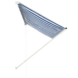 Vidaxl luifel extensible 250x150 cm bleu et blanc