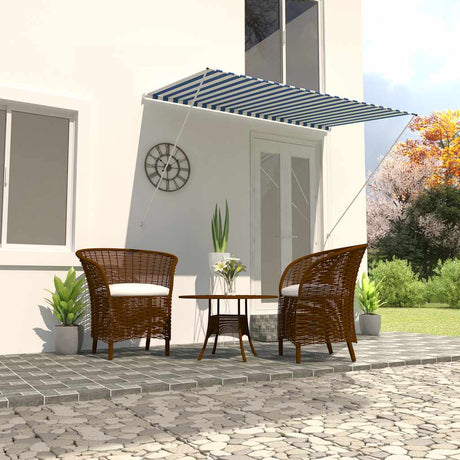 Vidaxl luifel extensible 250x150 cm bleu et blanc