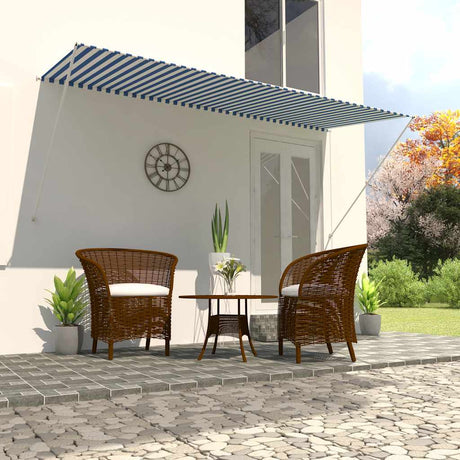 Vidaxl Luifel extensible 300x150 cm bleu et blanc