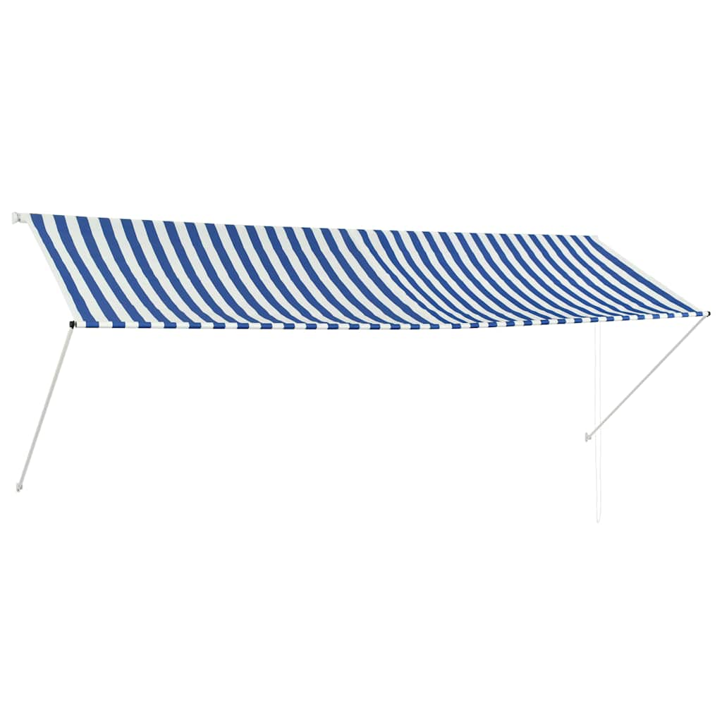 Vidaxl Luifel Extendible 350x150 cm azul y blanco