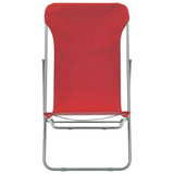 Vidaxl strandstoelen inklapbaar 2 st staal en oxford stof rood