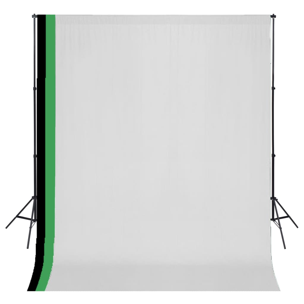 Vidaxl Photo Studio -Set mit 3 Baumwollhintergrund und Rahmen 3x3 m