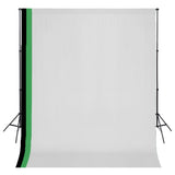 Vidaxl Photo Studio -Set mit 3 Baumwollhintergrund und Rahmen 3x3 m