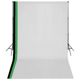Ensemble de studio photo Vidaxl avec 3 arrière-plans de coton et cadre 3x5 m
