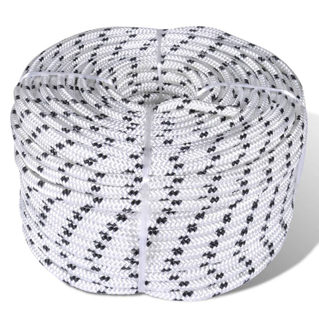 Corde de bateau vidaxl tressée 6 mm 250 m de polyester blanc