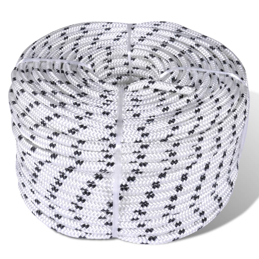 Corde de bateau vidaxl tressée 8 mm 500 m de polyester blanc