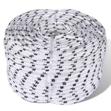Corde de bateau vidaxl tressée 8 mm 500 m de polyester blanc