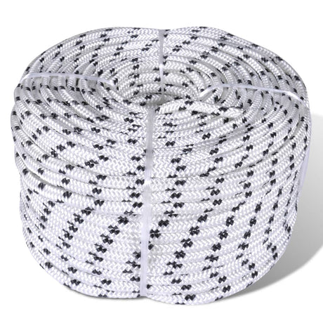 Corde de bateau vidaxl tressée 8 mm 500 m de polyester blanc