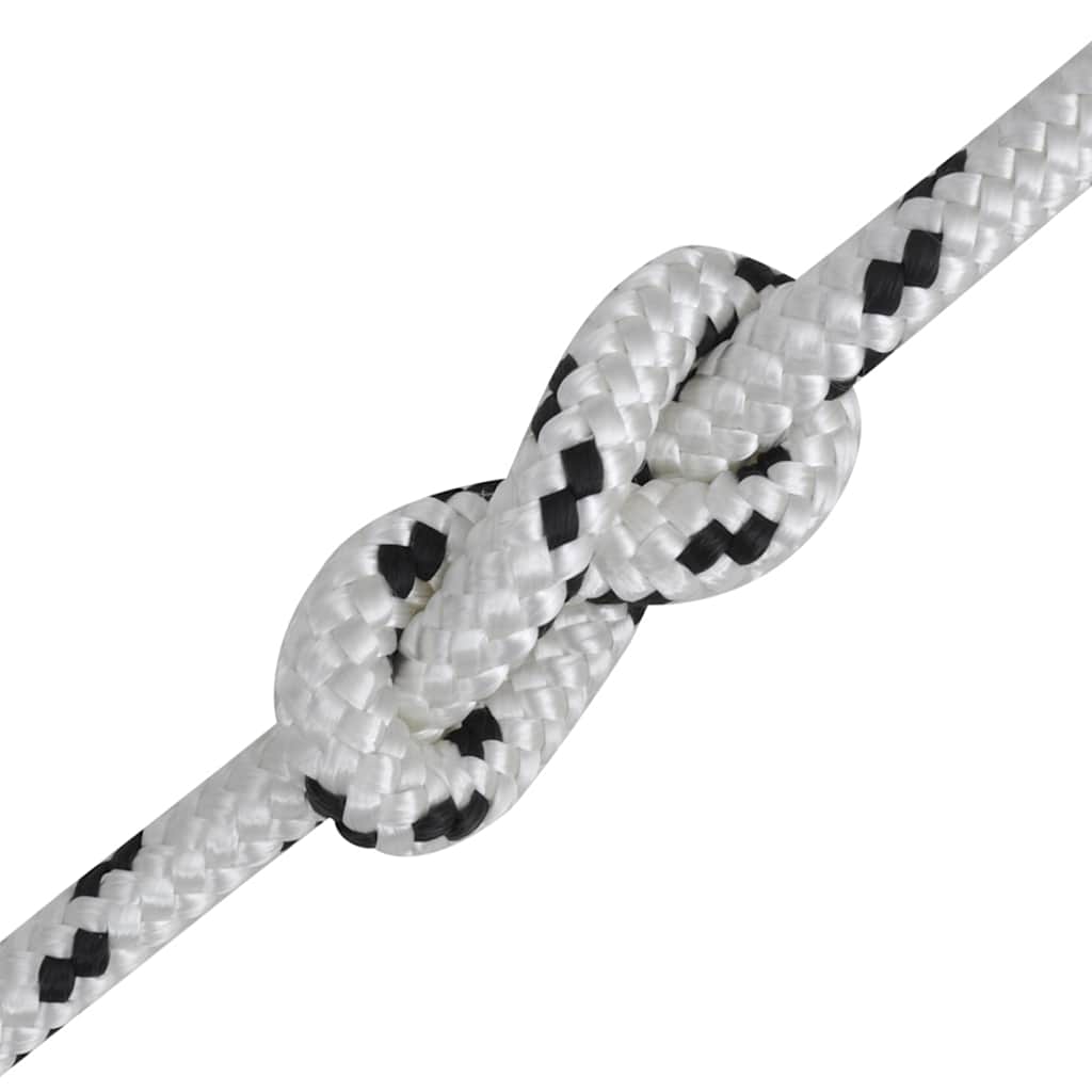 Corde de bateau vidaxl tressée 8 mm 500 m de polyester blanc