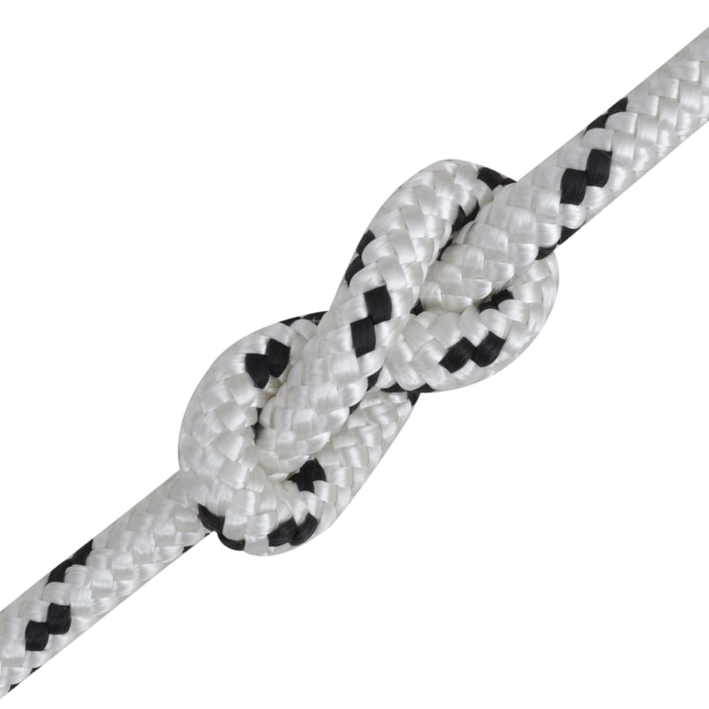 Corde de bateau vidaxl tressée 8 mm 500 m de polyester blanc