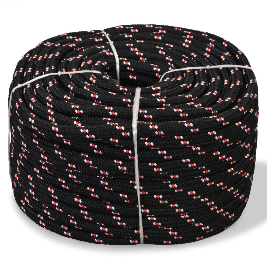 VidaXL corde de bateau 16 mm 50 m polypropylène noir
