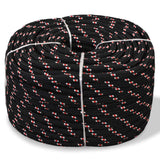 VidaXL corde de bateau 16 mm 50 m polypropylène noir
