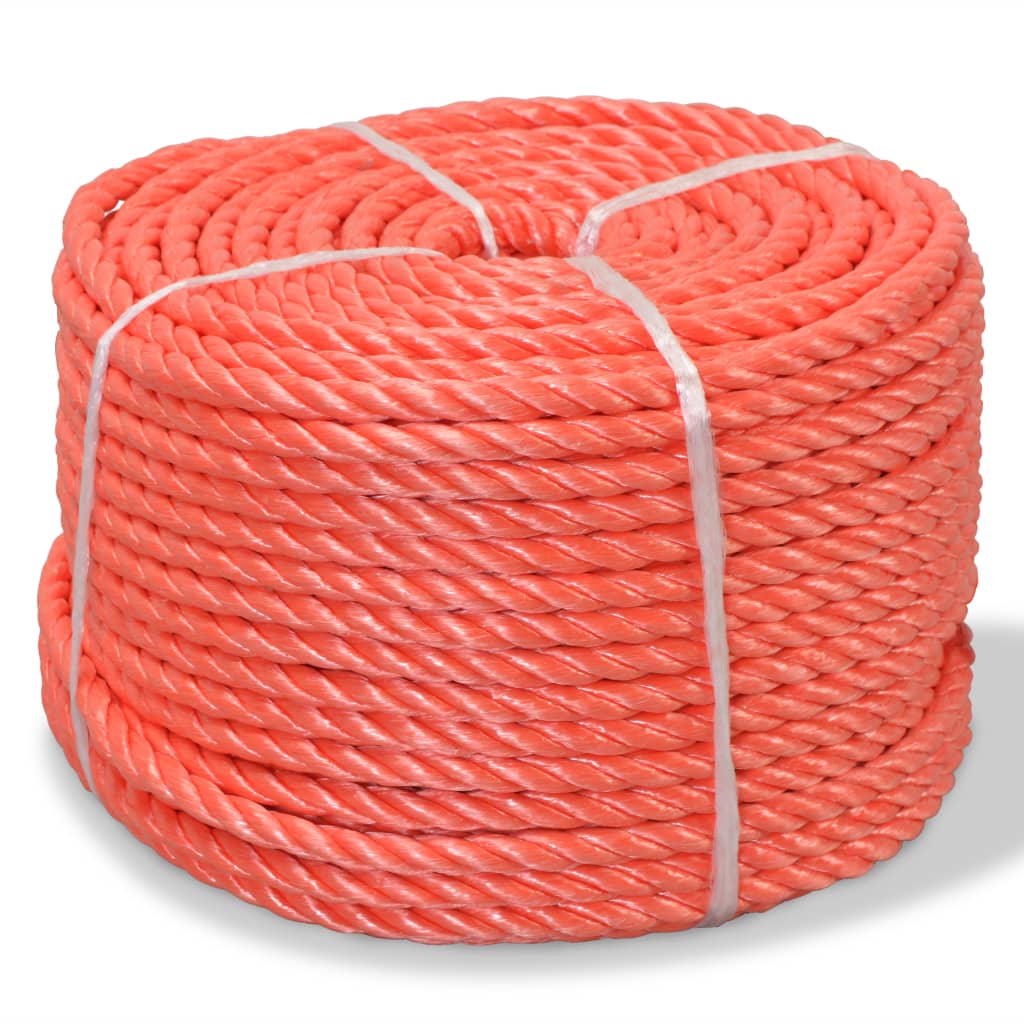 Corde vidaxl torsadé 10 mm 250 m d'orange en polypropylène