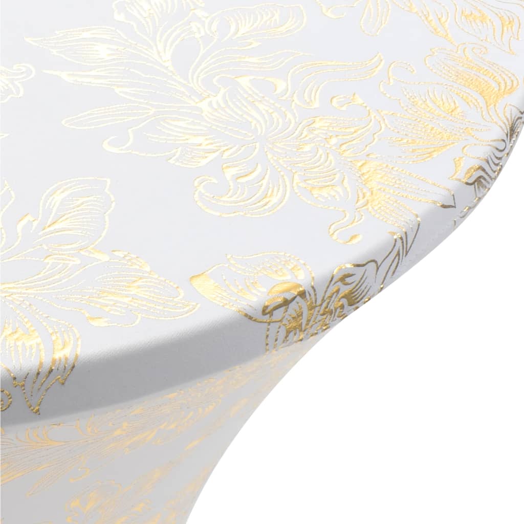 Vidaxl 2 ST Table covers Stretch 70 cm white with gold print